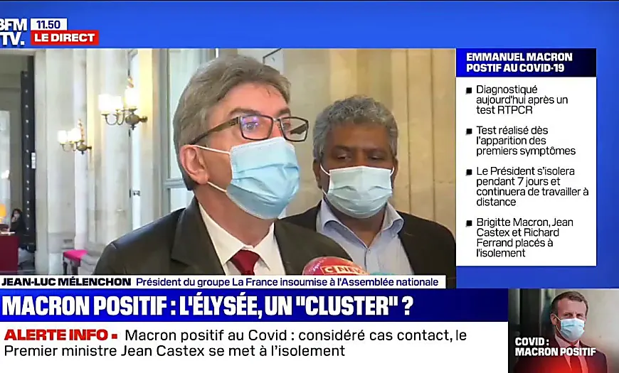 Macron positif au Covid-19: Jean-Luc Mélenchon "lui souhaite le meilleur pour sa santé"