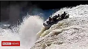 Rafters accidentally plunge over waterfall