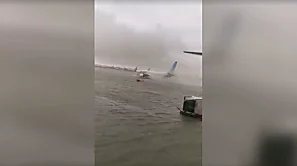 Impactantes imágenes del aeropuerto de Dubai bajo el agua | Video