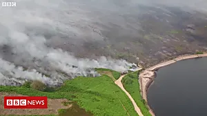 Drones capture extent of vast moors fire