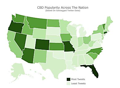 Twitter Map Shows CBD Popularity Among States on ‘National CBD Day’
