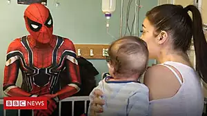 The 'Spider-Man' who cheers up sick kids