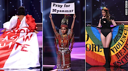 Los mensajes políticos de concursantes de Miss Universo