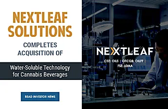 Nextleaf Solutions Completes Acquisition of Water-Soluble Technology for Cannabis Beverages