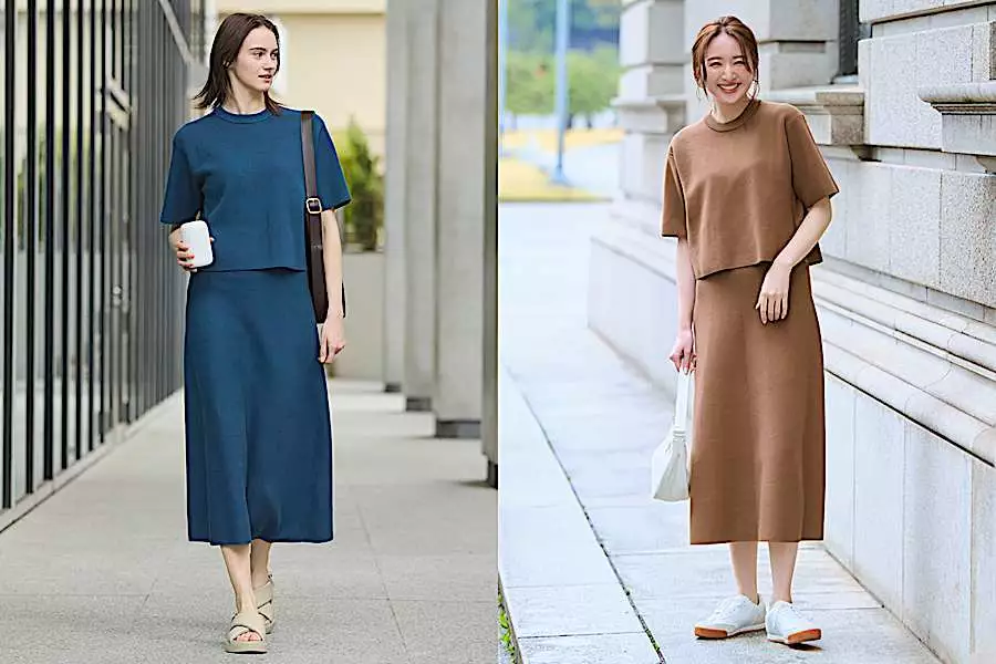 Perfect knit co-ord: Soft knit top and flare skirt
