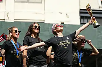 World Cup star Rapinoe calls for equal pay for women's team at NYC victory parade