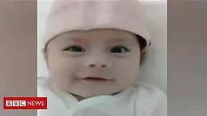 Distraught parents see baby via internet