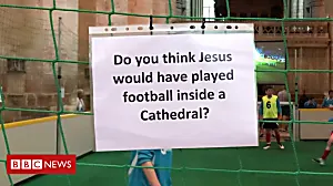 Football tournament held in cathedral
