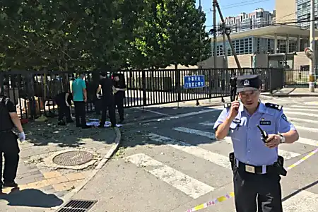 Man, 26, sets off 'firework device' outside US embassy in China, Beijing says it was isolated incident