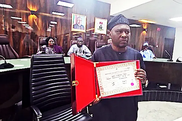 Fintiri receives Certificate of Return from INEC after month-long election