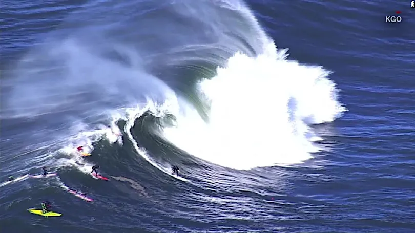 Surfers tackle 'monster' waves in California