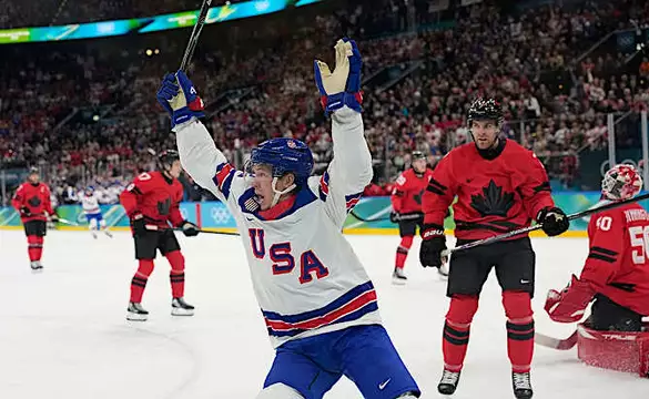 Team USA's Matt Boldy makes incredible goal to put team ahead vs Canada in Olympic gold medal game