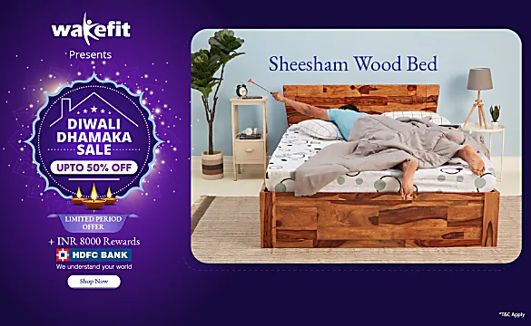 3. Decor Your  Bedroom with Wakefit Sheesham bed: Upto to 50% off