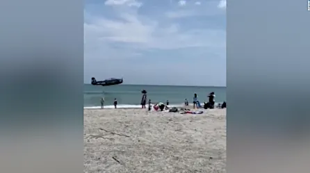 Video: avión ameriza de emergencia en playa de Florida