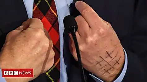 The unusual symbol on US presidential hopeful's hand