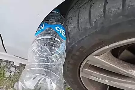 [Pics] If You See A Plastic Bottle On Your Tire, Call 911