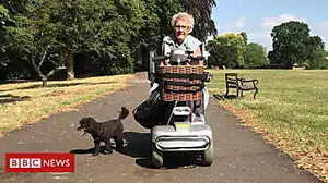 Mobility scooter woman's litter crusade