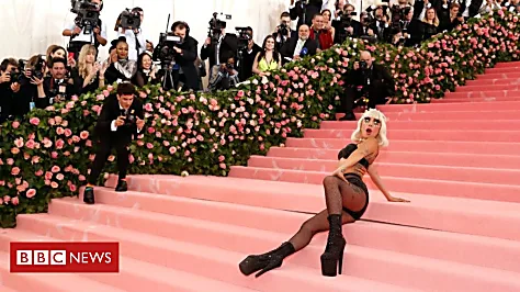 Gaga's billowing gown unravels at Met Gala