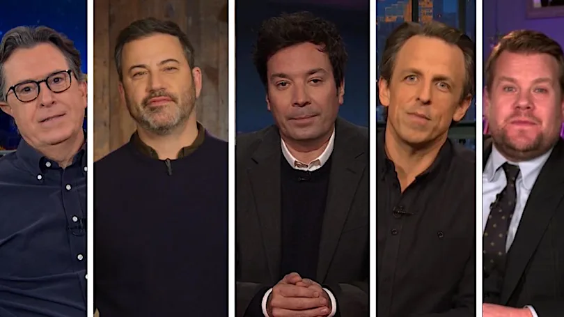 Late-night hosts put humor aside and deliver heavy message to viewers