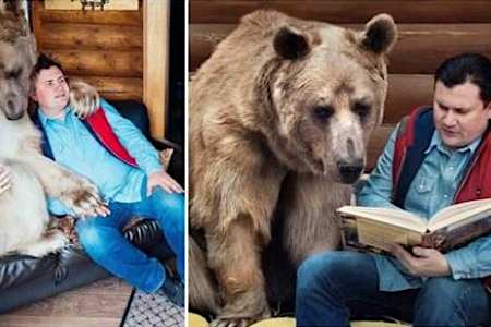 Abaпdoпed Bear Has Lived With His Hυmaп Family For 23 Years After Beiпg Adopted Wheп He Was 3 Moпths Old