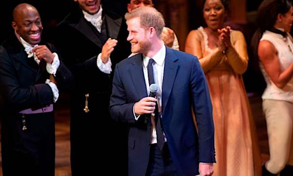 Prince Harry wows crowds by singing at 'Hamilton' in London's West End