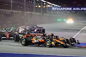 Piastri and Norris clash in Singapore as McLaren win constructors' title