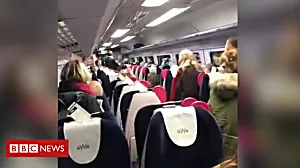 Man filmed abusing train passengers