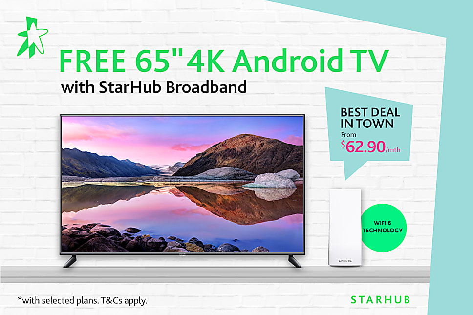 Upgrade a FREE 65" 4K Andrioid TV with StarHub HomeHub+