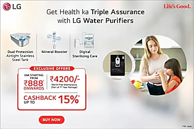 Drink clean and clear water with LG Water Purifier