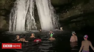 Waterfall wild swimmers 'numb but liberated'