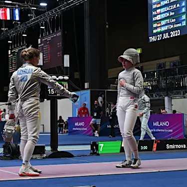 Disqualified Ukraine fencer says 'we'll never shake hands with Russians'