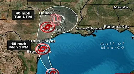 Nuevo aviso de huracán para Texas y Louisiana...