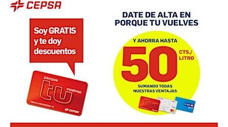 Recuerda darte de alta en Porque TU Vuelves para llevarte un dto de 30cts/litro