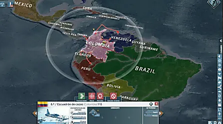 Un escenario de la Guerra Mundial. Este juego simula conflictos geopolíticos.