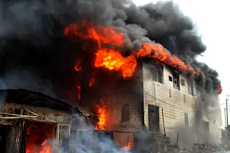 Goods worth N900m destroyed as fire razes electrical market in Aba