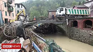 Flooding hits village in N Italy