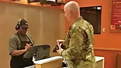 [Photos] When Soldier Sees Two Suspicious Figures at Taco Bell He Does This