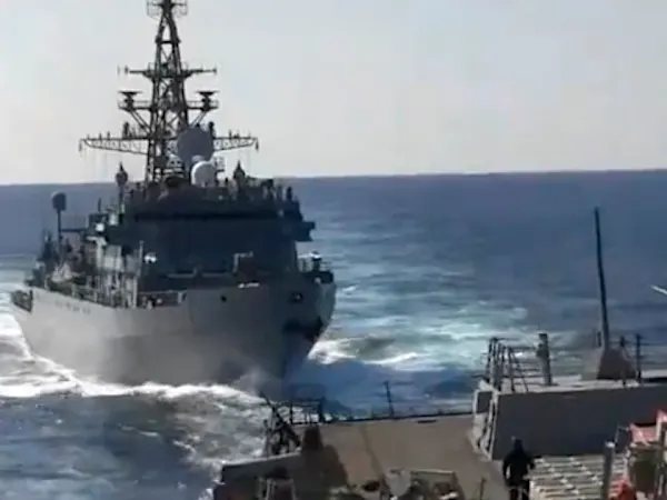 Russian navy ship ‘aggressively approached’ US warship