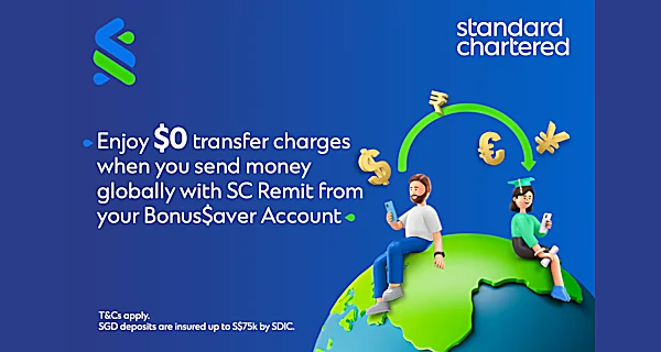 Transfer money overseas anytime anywhere with SC Remit at $0 transfer charges. T&Cs apply.