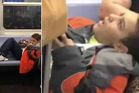 [Pics] Spoiled Kid Took 3 Subway Seats While His Mother Ignored It, So A Heroic Stranger Taught The Boy A Lesson