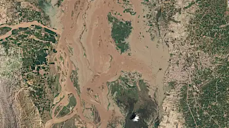 El antes y después de las inundaciones en Pakistán