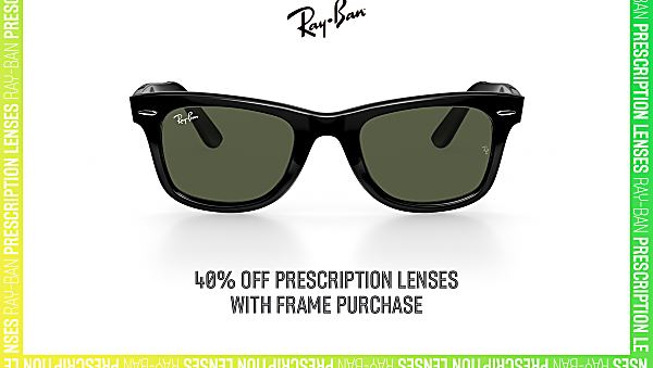For an Authentic Look Choose Ray-Ban Prescription Lenses!