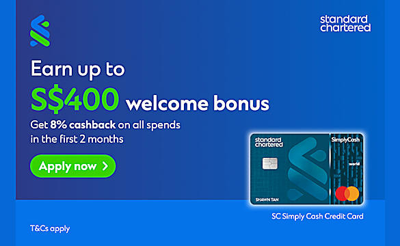 Earn up to S$400 welcome bonus with SC Simply Cash.