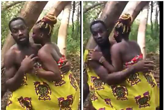 Ghanaian man caught giving it to his woman in a bush 