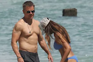 Matt Damon checks out his stunning bikini-clad wife Luciana Barroso