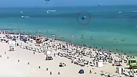 Así fue el accidente de un helicóptero en la playa de Miami Beach