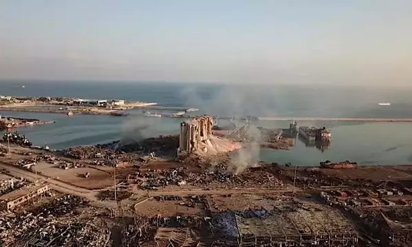 Drone footage shows the scale of destruction in Beirut