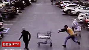 Customer knocks shoplifting suspect off his feet