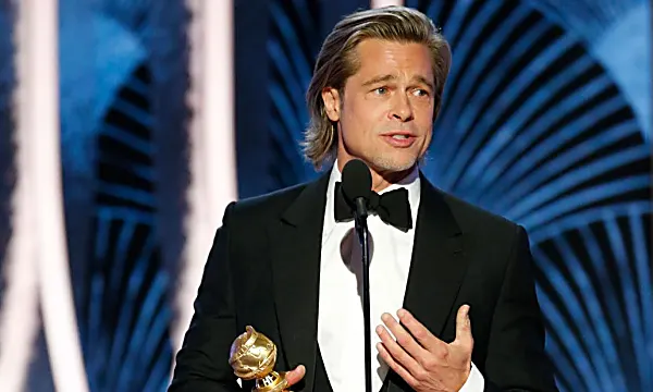 Brad Pitt's Globes speech: That 'Titanic' reference and Jennifer Aniston's laugh