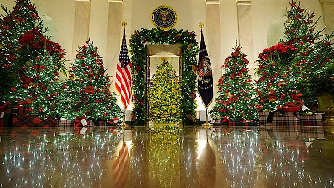 Melania Trump unveils White House Christmas decorations for the last time